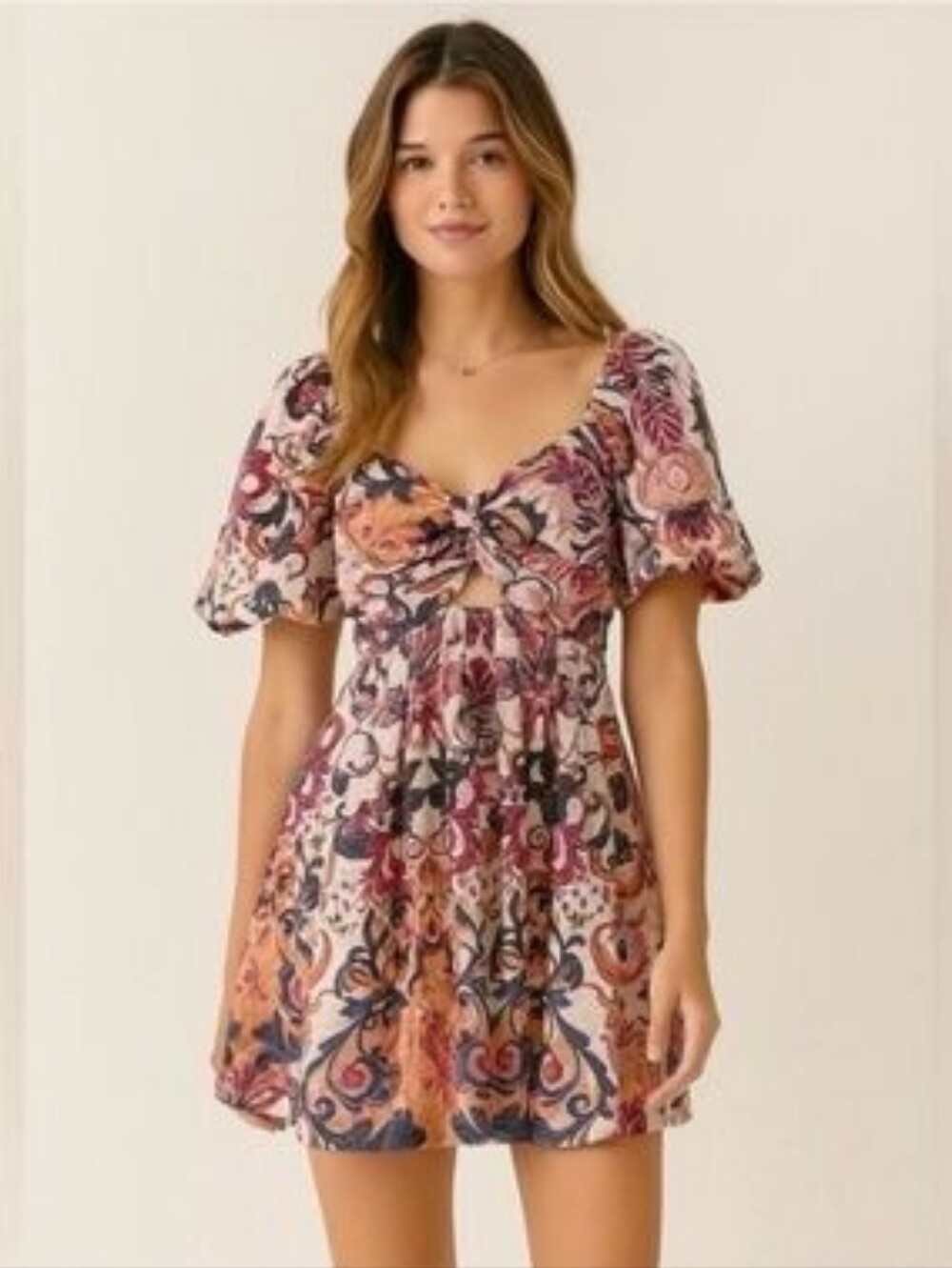 House Of Harlow Floral Dress With Puff Sleeves